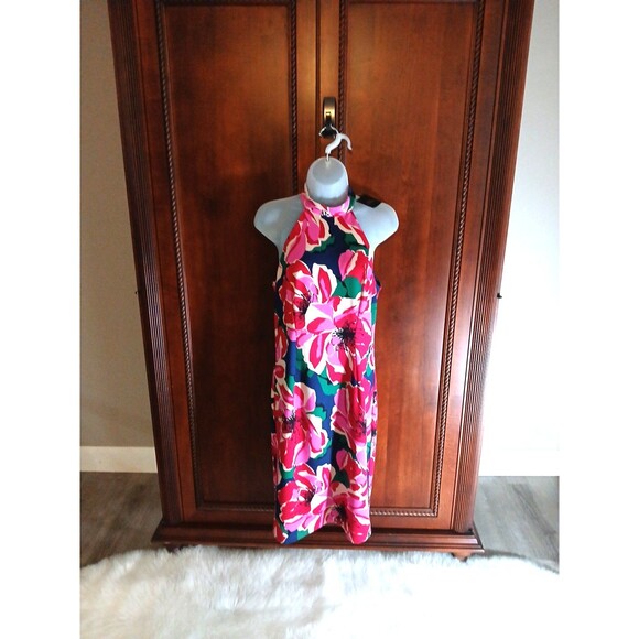 TRINA TURK Women's Size 8 Dress Floral Print Halter Neck Retail $208 - Picture 1 of 12